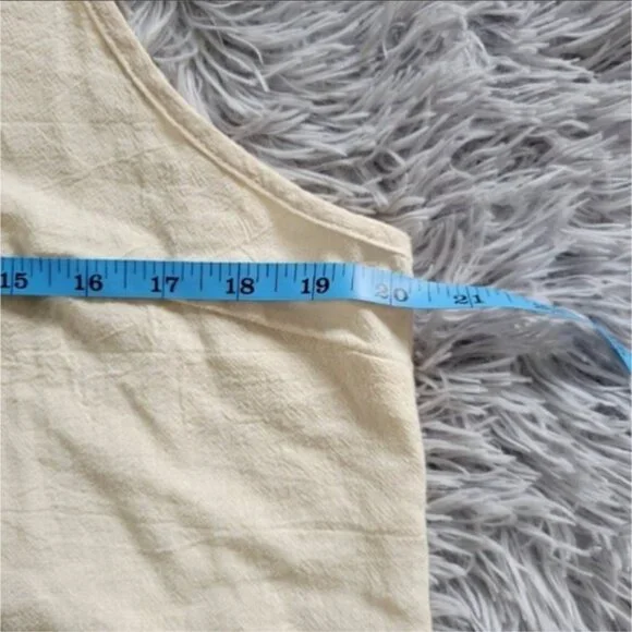 SHEIN Cream‎ White Spaghetti Strap Tank Top with Brown Buttons Women size XL - Picture 6 of 7